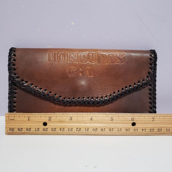 Handmade Leather Trifold Women's Wallet 7" - Picture 2 of 11